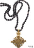 Boho Necklace, RH Tiger Eye, Ethic Black Natural Stone